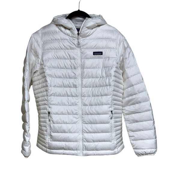 Patagonia Down Sweater Hoody Jacket Birch White Women’s Size XL - Picture 1 of 11
